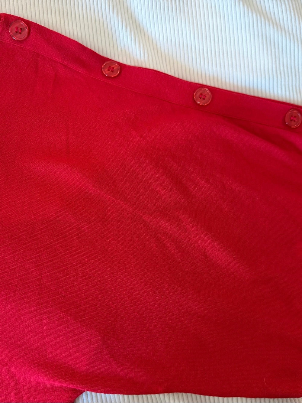 Cable & Gauge Sweater XL Red Dolman Sleeve Button Shoulder Rayon Nylon Knit Top - Picture 3 of 6